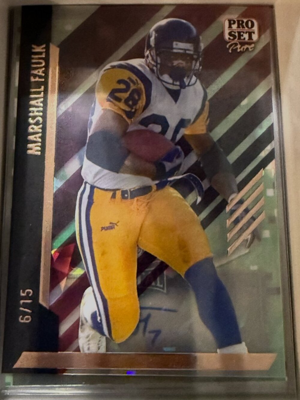 2024 Leaf Pro Set Pure - Marshall Faulk #71 Crystal Bronze Spectrum 6/15